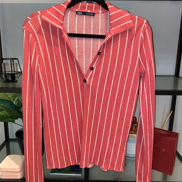 Zara Polo Striped Top - Picture 3 of 6